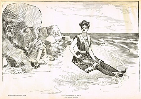 The Gibson Book - "THE SUSCEPTIBLE ROCK" - Lithograph - 1907