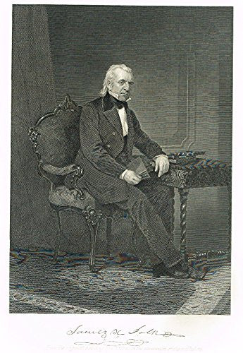 Duyckinck's Portraits - "JAMES KNOX POLK" - Steel Engraving - 1874