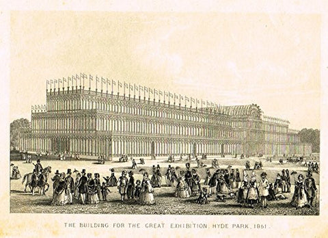 Tallis's London - "GREAT EXHIBITION, HYDE PARK" - Steel Engraving - 1851