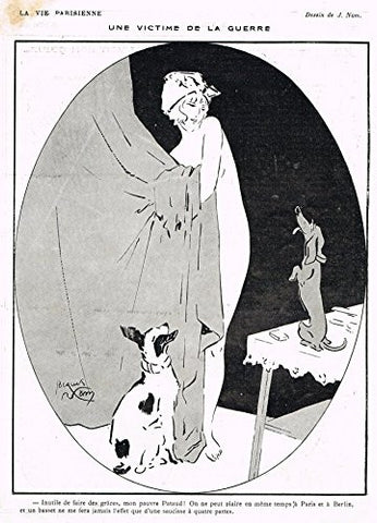 La Vie Parisienne Page - "UNE VICTIME DE LA GUERRE" - Lithograph - 1915