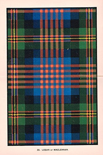 Johnston's Scottish Tartans - "LOGAN OR MACLENNAN" - Chromolithograph - c1899