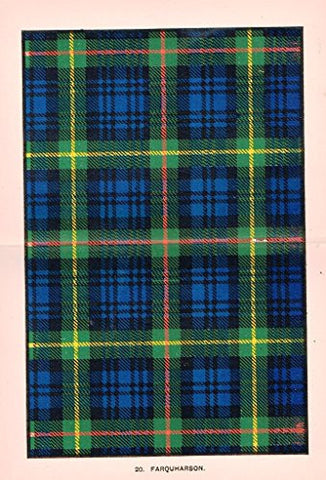 Johnston's Scottish Tartans - "FARQUHARSON" - Chromolithograph - c1899