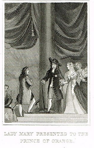 Miniature History of England - LADY MARY PRESENTED TO THE PRINCE OF ORANGE - Copper Engraving - 1812