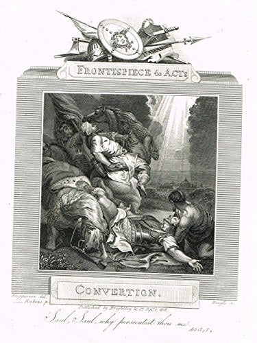 Blomfield's Impartial Expsitor & Bible - "FRONTISPIECE - CONVERTION" - Engraving - 1815
