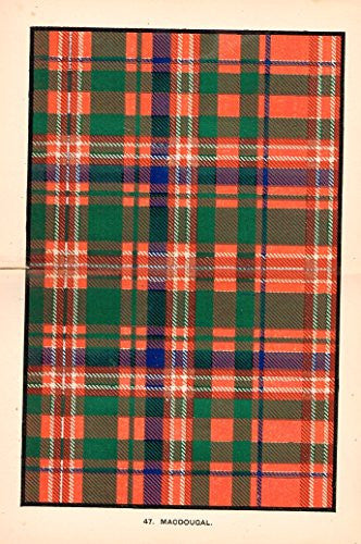 Johnston's Scottish Tartans - "MACDOUGAL" - Chromolithograph - c1899