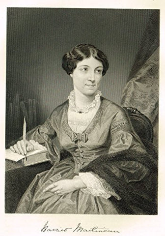 Portrait Gallery - "HARRIET MARTINEAU" - Steel Engraving - 1874
