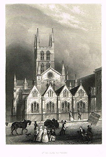 Tallis's London - "ST. SAVIOURS SOUTHWARK" - Steel Engraving - 1851
