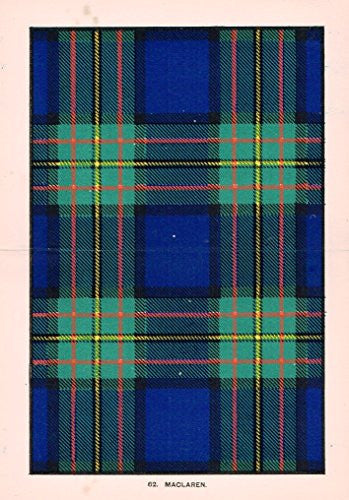 Johnston's Scottish Tartans - "MACLAREN" - Chromolithograph - c1899
