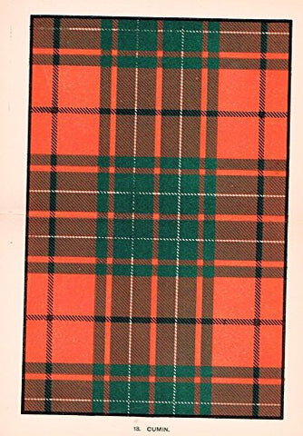 Johnston's Scottish Tartans - "CUMIN" - Chromolithograph - c1899