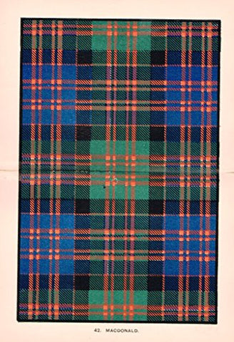 Johnston's Scottish Tartans - "MACDONALD" - Chromolithograph - c1899