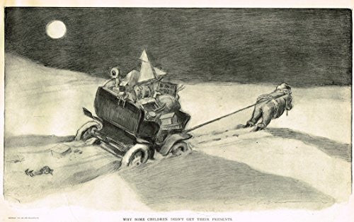 The Gibson Book - "WHY SOME CHILDREN DID NOT GET CHRISTMAS PRESENTS" - Lithograph - 1907