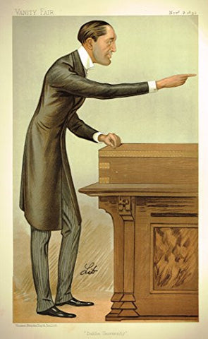 Vanity Fair SPY Portrait - DUBLIN UNIVERSITY - Large Chromolithograph - 1893