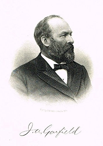 Yonge's Pictorial History - "JOHN GARFIELD" - Steel Engraving - 1882