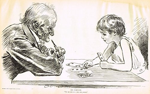 The Gibson Book - "HIS FORTUNE" - Lithograph - 1907