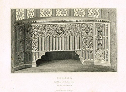 Shaw's Furniture - "SIDEBOARD IN ST. MARY'S HALL, COVENTRY - Engraving - 1836