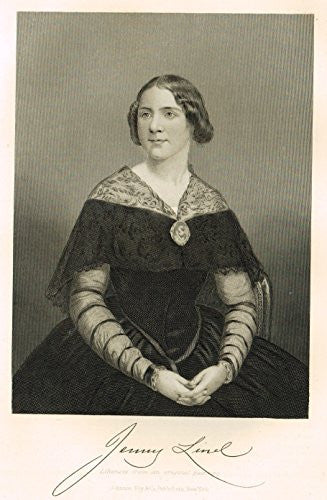 Portrait Gallery - "JENNY LIND" - Steel Engraving - 1874