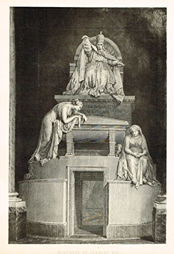 Cicognara's Works of Canova - "MONUMENT OF CLEMENT XIV" - Heliotype - 1876
