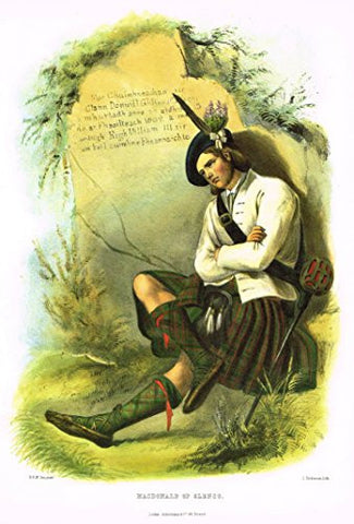 Clans & Tartans of Scotland by McIan - "MACDONALD OF GLENCO" - Lithograph -1988