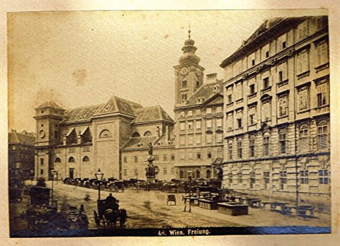 Albumen View of Vienna, Austria - "FREIUNG" - c1880 - Sandtique-Rare-Prints and Maps