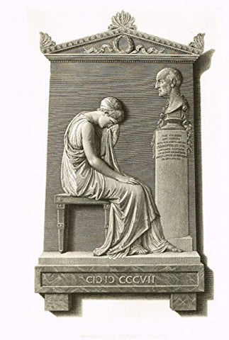 Cicognara's Works of Canova - "MONUMENT TO GIOVANNI VOLPATO" - Heliotype - 1876