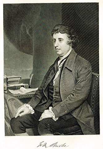 Chappel's National Portrait Gallery - "Edmund Burke" - Steel Engraving" - 1864