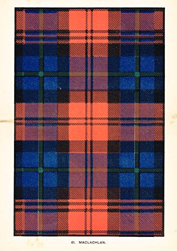 Johnston's Scottish Tartans - "MACLACHLAN" - Chromolithograph - c1899