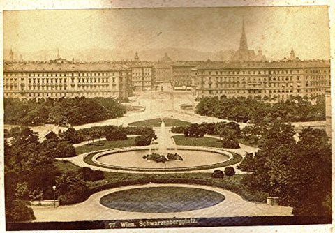 Albumen View of Vienna, Austria - "SCHWARZENBERGPLATZ" - c1880 - Sandtique-Rare-Prints and Maps