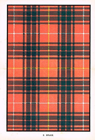 Johnston's Scottish Tartans - "BRUCE" - Chromolithograph - c1899