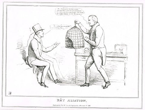 H.B. Sketches Satire -"RAT ALIATION" - Lithograph - 1830 to 1844