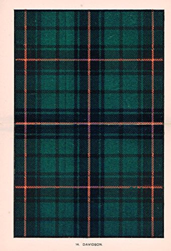 Johnston's Scottish Tartans - "DAVIDSON" - Chromolithograph - c1899