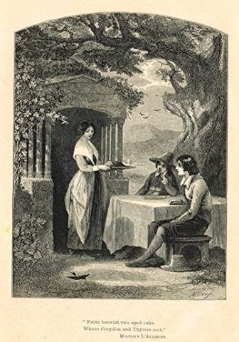 Christian Parlor Book - FROM BETWIX TWO AGED OAKS - Wood Engraving - 1850