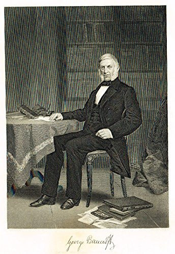 Chappel's National Portrait Gallery - "George Bancroft" - Steel Engraving" - 1864