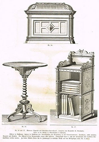 Baumer's 'Gewerbehalle'- DECORATIVE TABLE, CHEST AND LECTERN - c1870