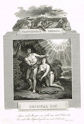 Blomfield's Impartial Expsitor & Bible - "FRONTISPIECE - ORIGINAL SIN" - Engraving - 1815