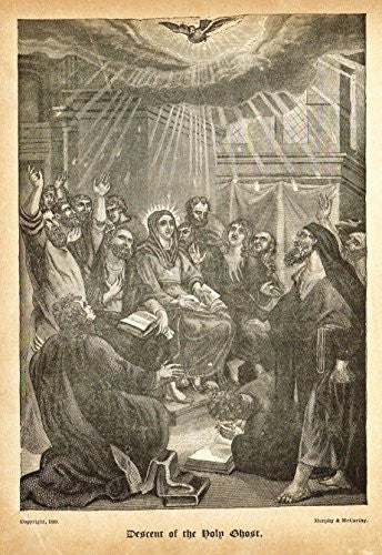 Half Hours with the Servants of God - "DESCENT OF THE HOLY GHOST" - Engraving - 1891
