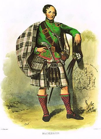 Clans & Tartans of Scotland by McIan - "MACPHERSON" - Lithograph -1988