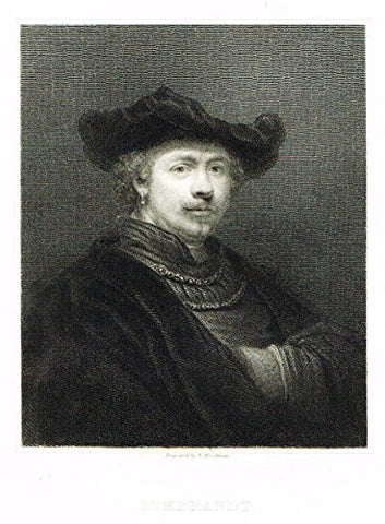 Knight's Gallery of Portraits - "Rembrandt" - Steel Engraving" - 1833