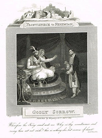 Blomfield's Impartial Expsitor & Bible - "FRONTISPIECE - GODLY SORROW" - Engraving - 1815
