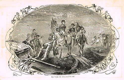 History of Washington - BATTLE OF BRANDYWINE - Woodcut - c1830
