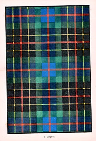 Johnston's Scottish Tartans - "BRODIE" - Chromolithograph - c1899