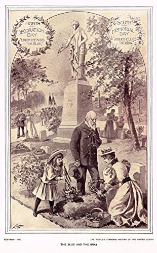 History of Our Country - THE BLUE & THE GRAY - 1841 TO 1869 - Lithograph - 1899