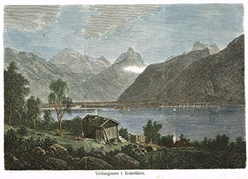 Foreign Buildings - VEBLUNGSNAES I ROMSDALEN - Hand-Colored Engraving - c1890