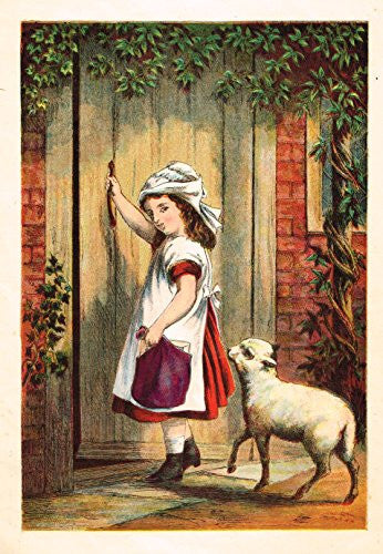 McLoughlin's Playtime Stories - MARY HAD A LITTLE LAMB - Chromolithograph - 1890
