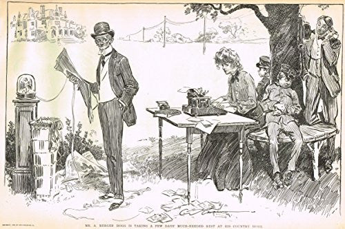 The Gibson Book - "MR. A. MERGER HOGG ON VACATION" - Lithographic Sketch - 1907