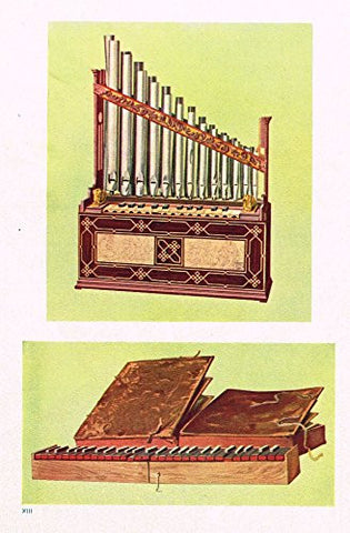 Hipkins Musical Instruments - "Portable Organ" - Stipple Chromolithograph - 1923