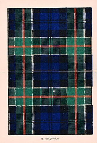 Johnston's Scottish Tartans - "COLQUOUN" - Chromolithograph - c1899