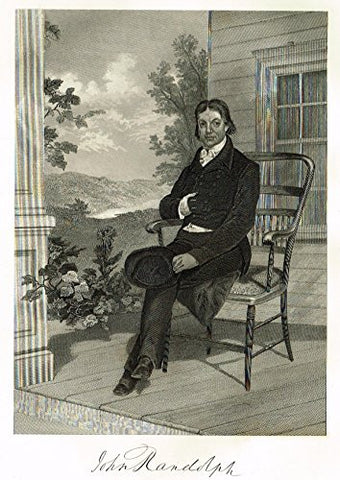 Chappel's National Portrait Gallery - "John Randolph" - Steel Engraving" - 1864