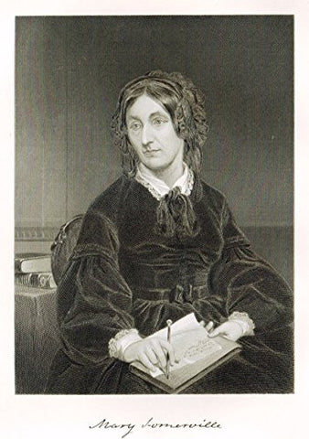 Portrait Gallery - "MARY SOMMERVILLE" - Steel Engraving - 1874