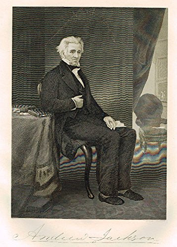 Chappel's National Portrait Gallery - "Andrew Jackson" - Steel Engraving" - 1864