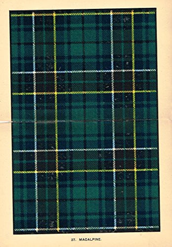 Johnston's Scottish Tartans - "MACALPINE" - Chromolithograph - c1899
